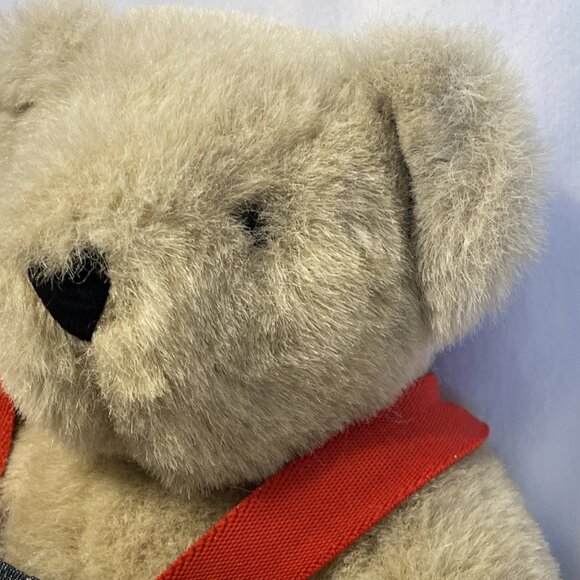 Vintage Articulated Vermont Teddy Bear 16" Brown Jointed Plush Overalls 1994 - Picture 6 of 13